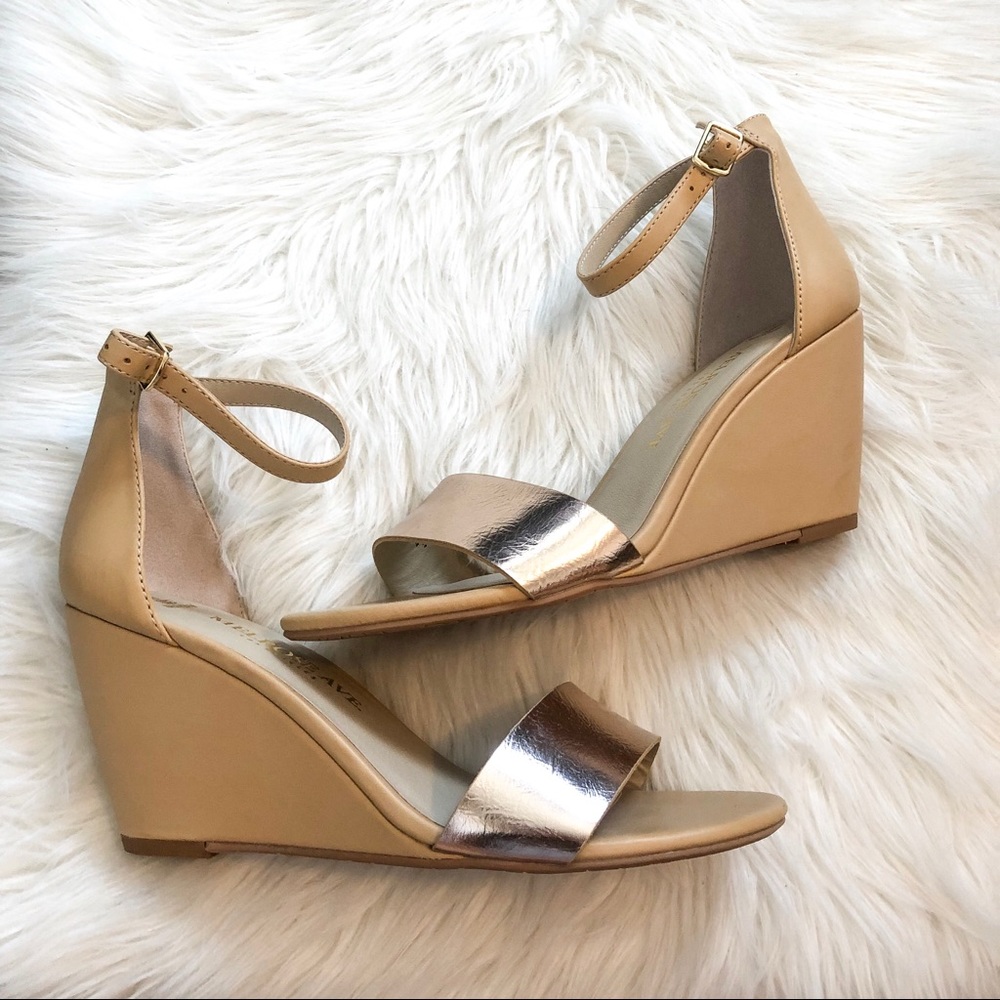 Brand new with box! Rose gold wedge sandal
